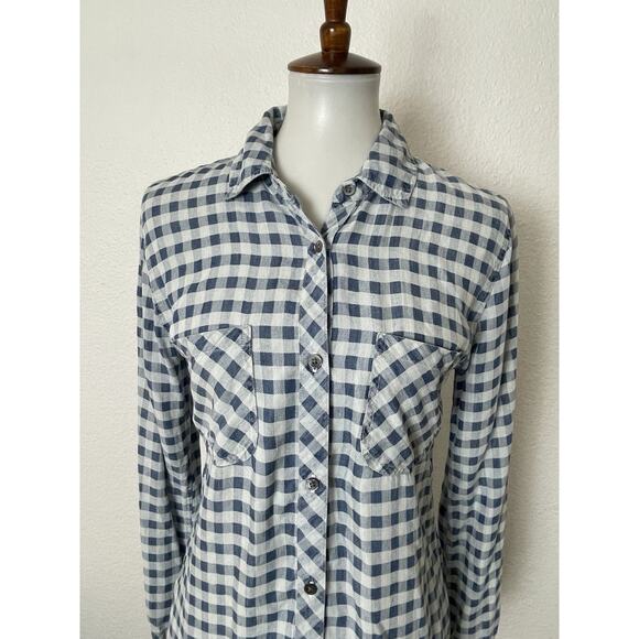 Rails Top Button Down Plaid Carter Mini Check Blue - Picture 3 of 11
